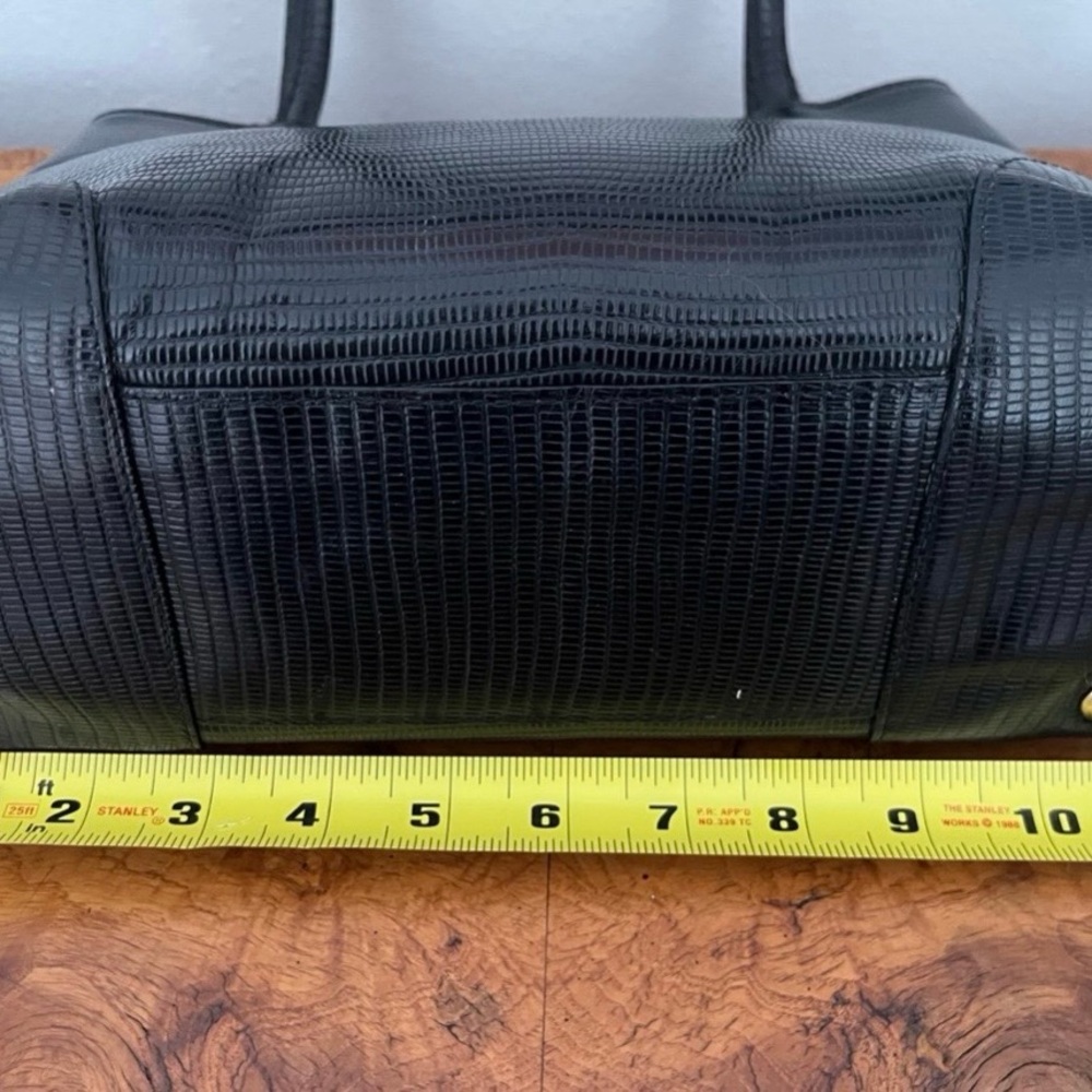 Bottega Veneta Vintage Black Lizard-Embossed Leather Tote - Picture 10 of 10